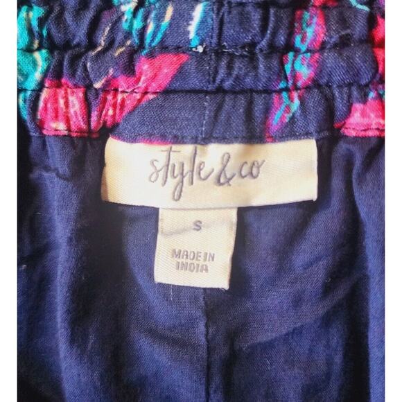 Style & Co Women's Long Floral Maxi Skirt Small Navy pink lined modest boho - Picture 4 of 6